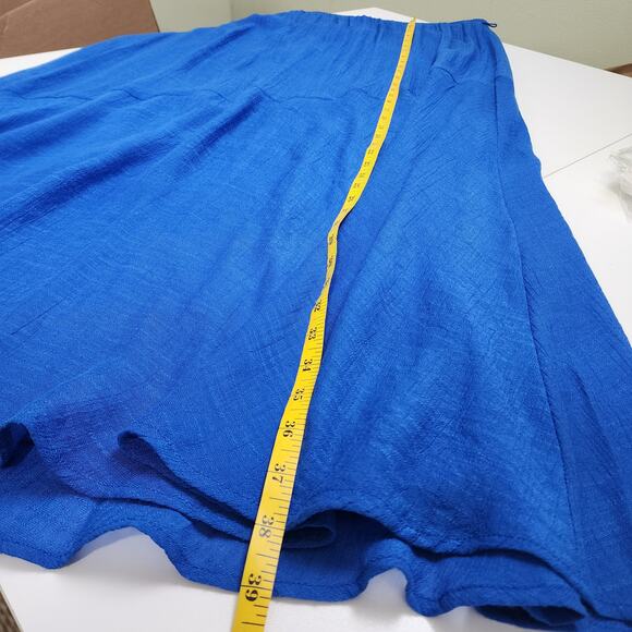 AB Studio Womens Maxi Skirt Size XL Royal Blue Asymmetrical Tiered Textured Y2K - Picture 9 of 9